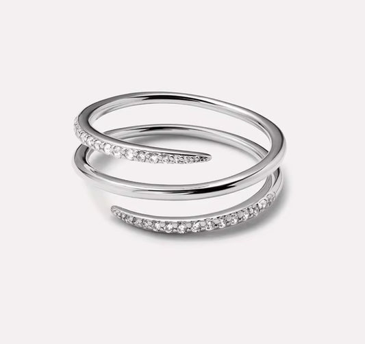 Modern Wrap Sterling  Silver Spiral Ring