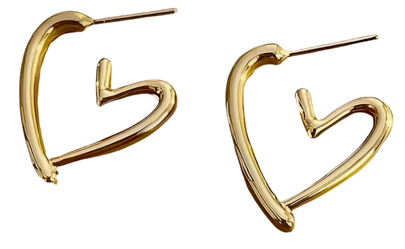 Heart-Shaped Stainless Steel Earrings