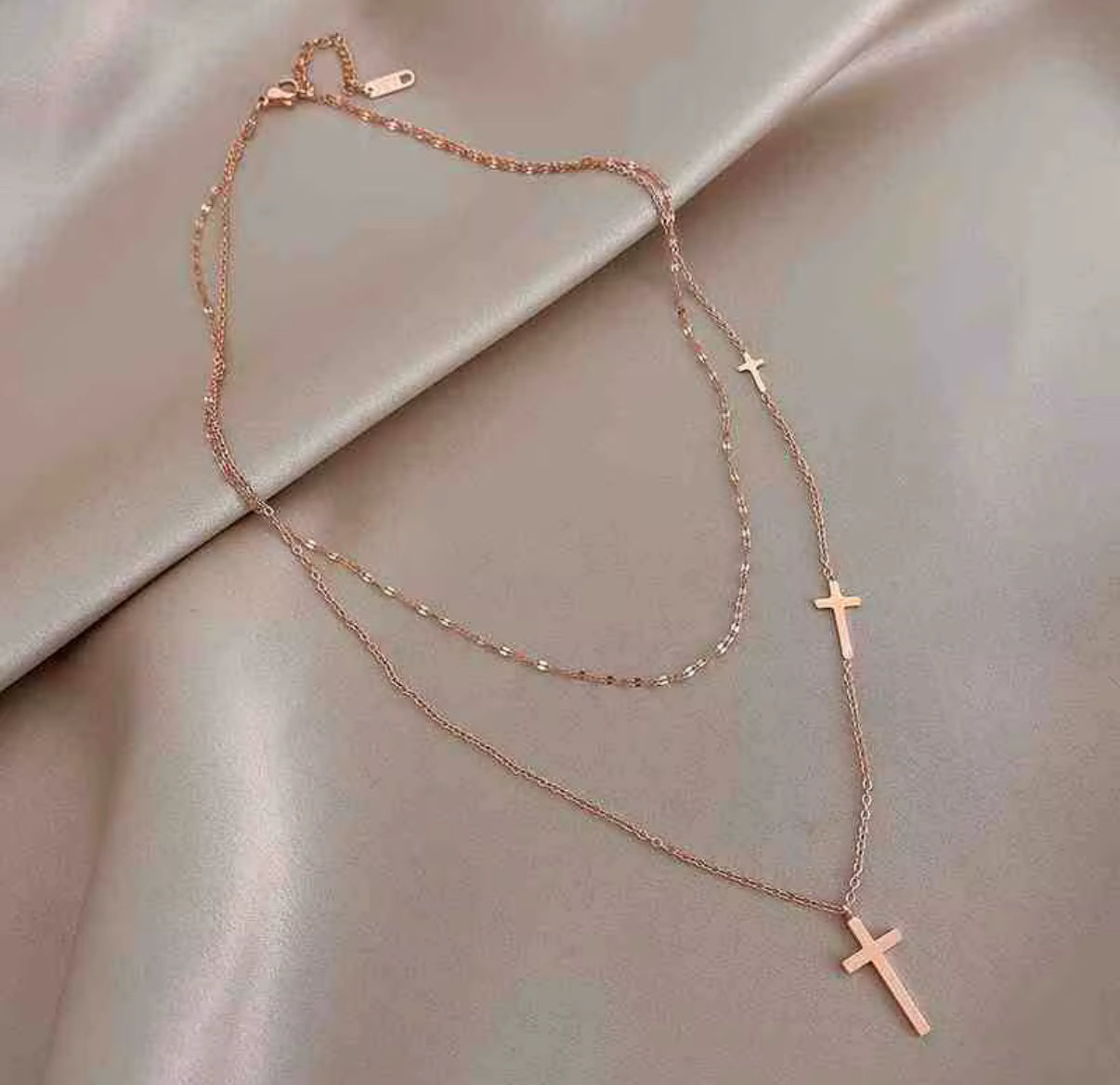 Double Layer Cross Necklace