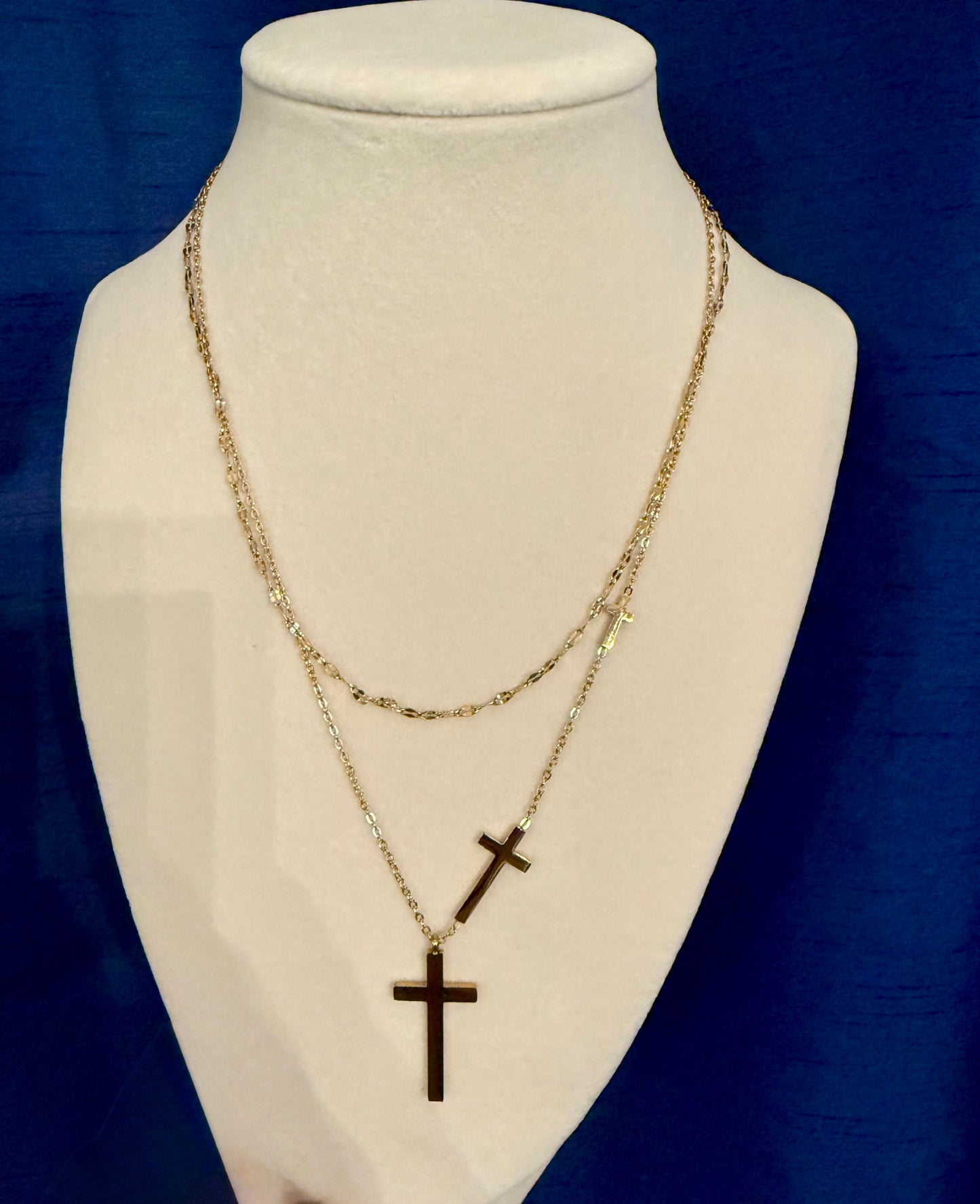 Double Layer Cross Necklace