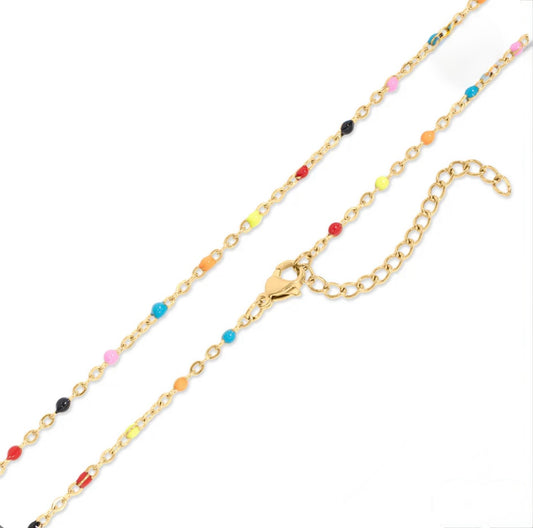 Multi Color Chain Necklace
