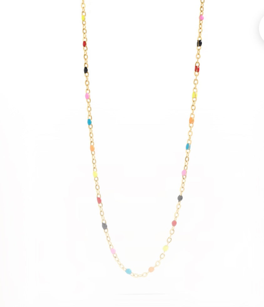Multi Color Chain Necklace