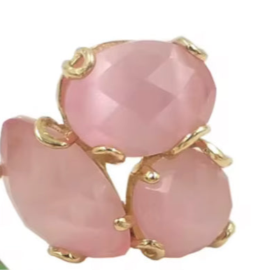 Cat Eye Stone Flower Ring