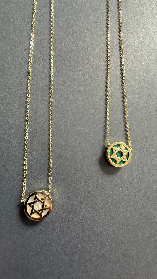 Star of David Circle Necklace