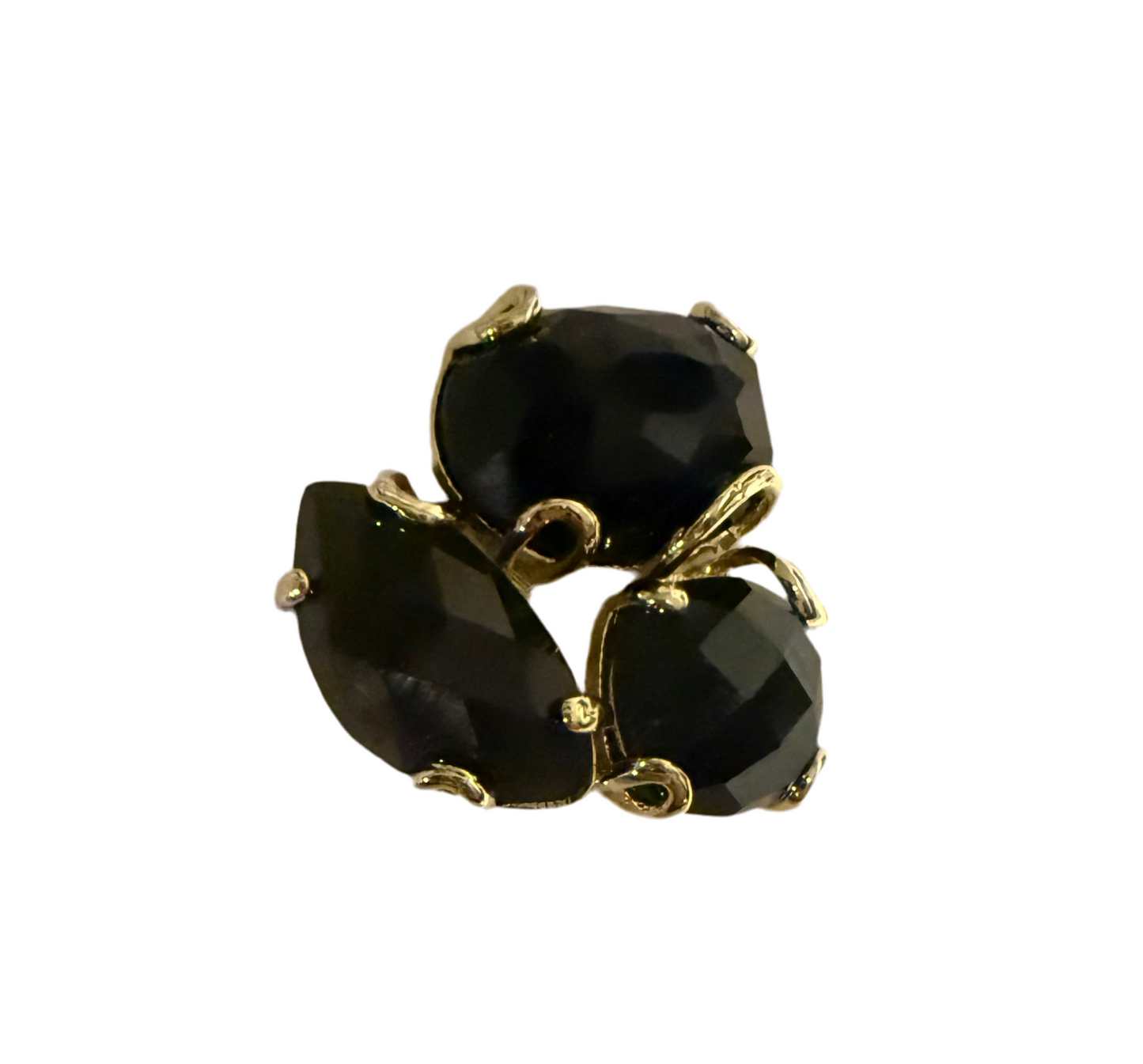 Cat Eye Stone Flower Ring