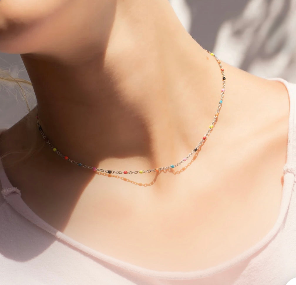 Multi Color Chain Necklace