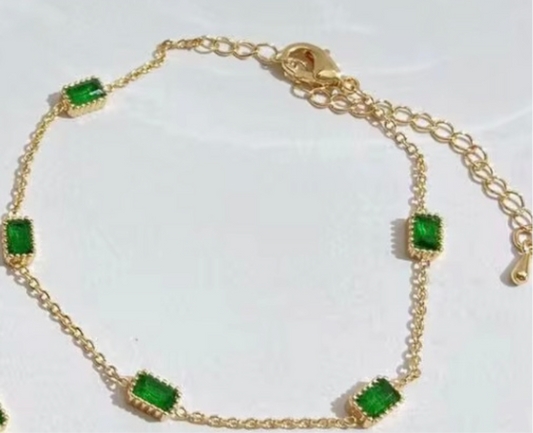 Green Glam Gold Bracelet