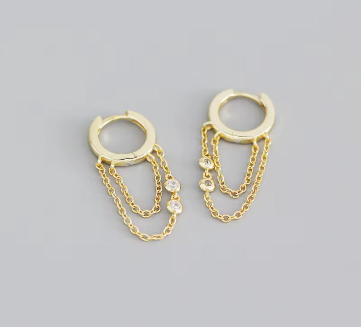 Sterling Silver Tassle Huggies