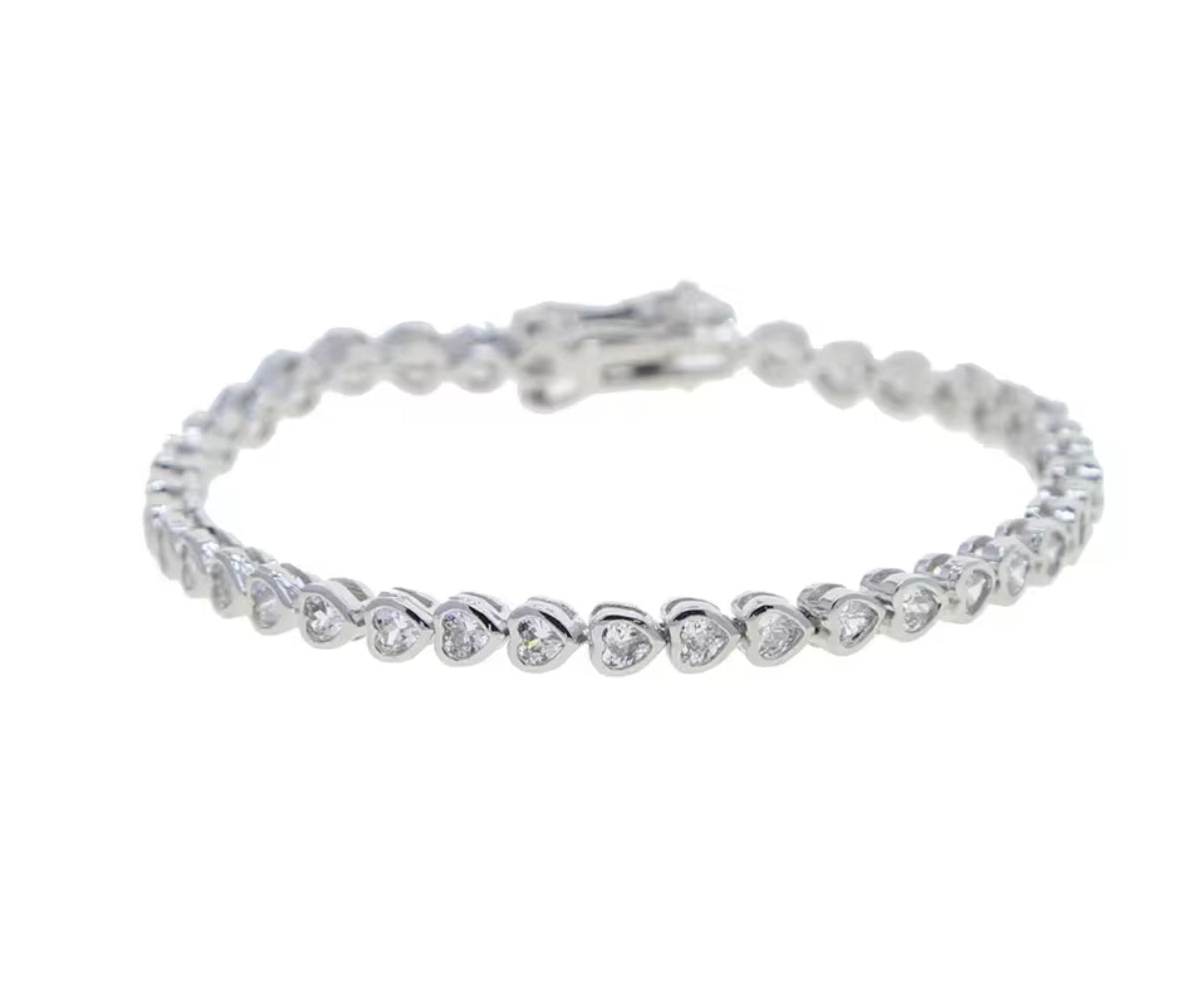 Heart Tennis Bracelet